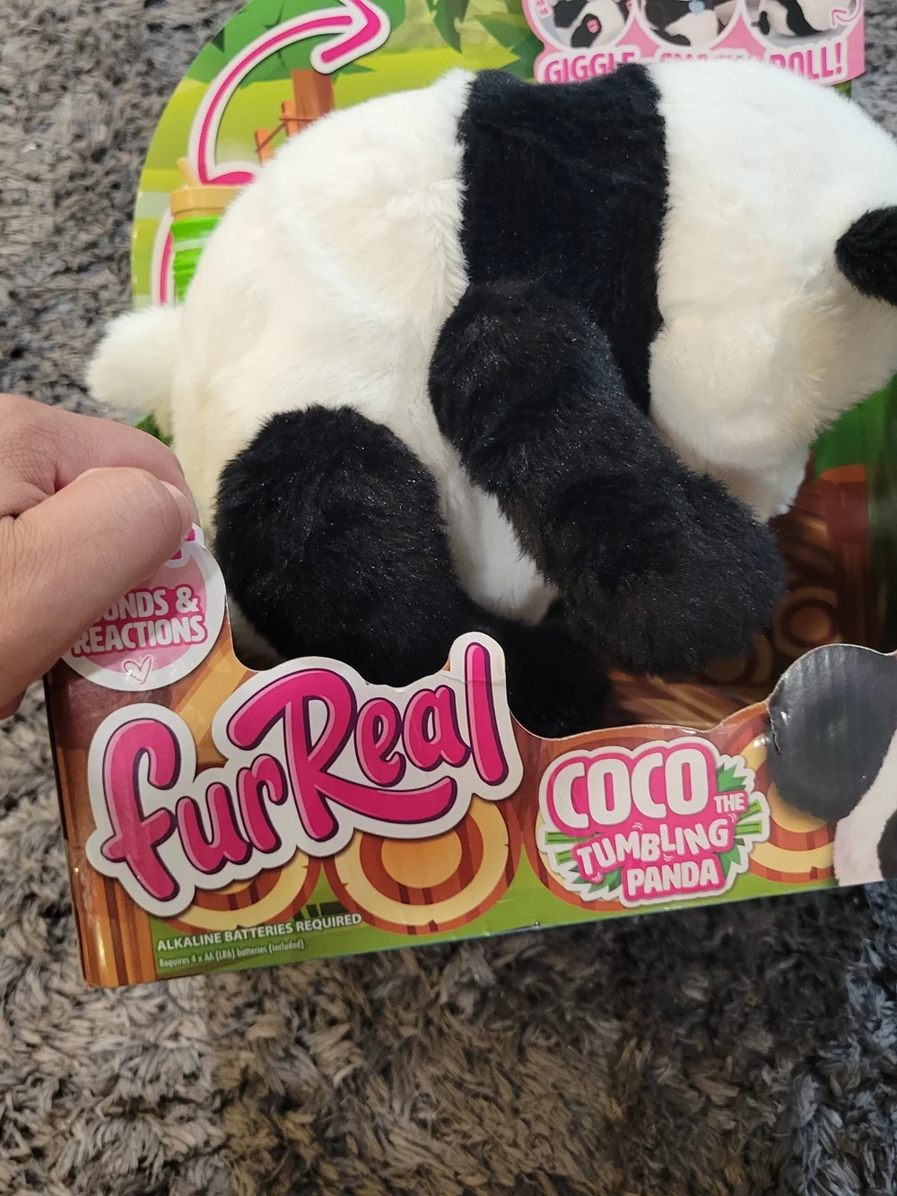 Hasbro FurReal Coco Tumbling Panda Plush - Black & White